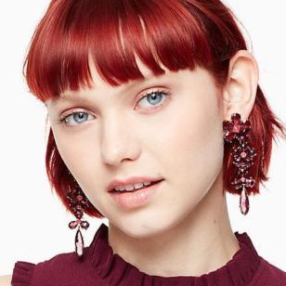 NWT kate spade In Full Bloom linear earrings - Picture 3 of 3